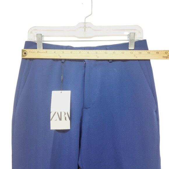 Zara dress Womens High-Waisted Slim Fit Trousers Size 29 Blue - Picture 6 of 13